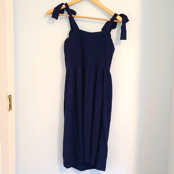 The Drop Blue Tie Shoulder dress - Picture 2 of 9